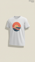Graphic Cotton Tee—Wave Print