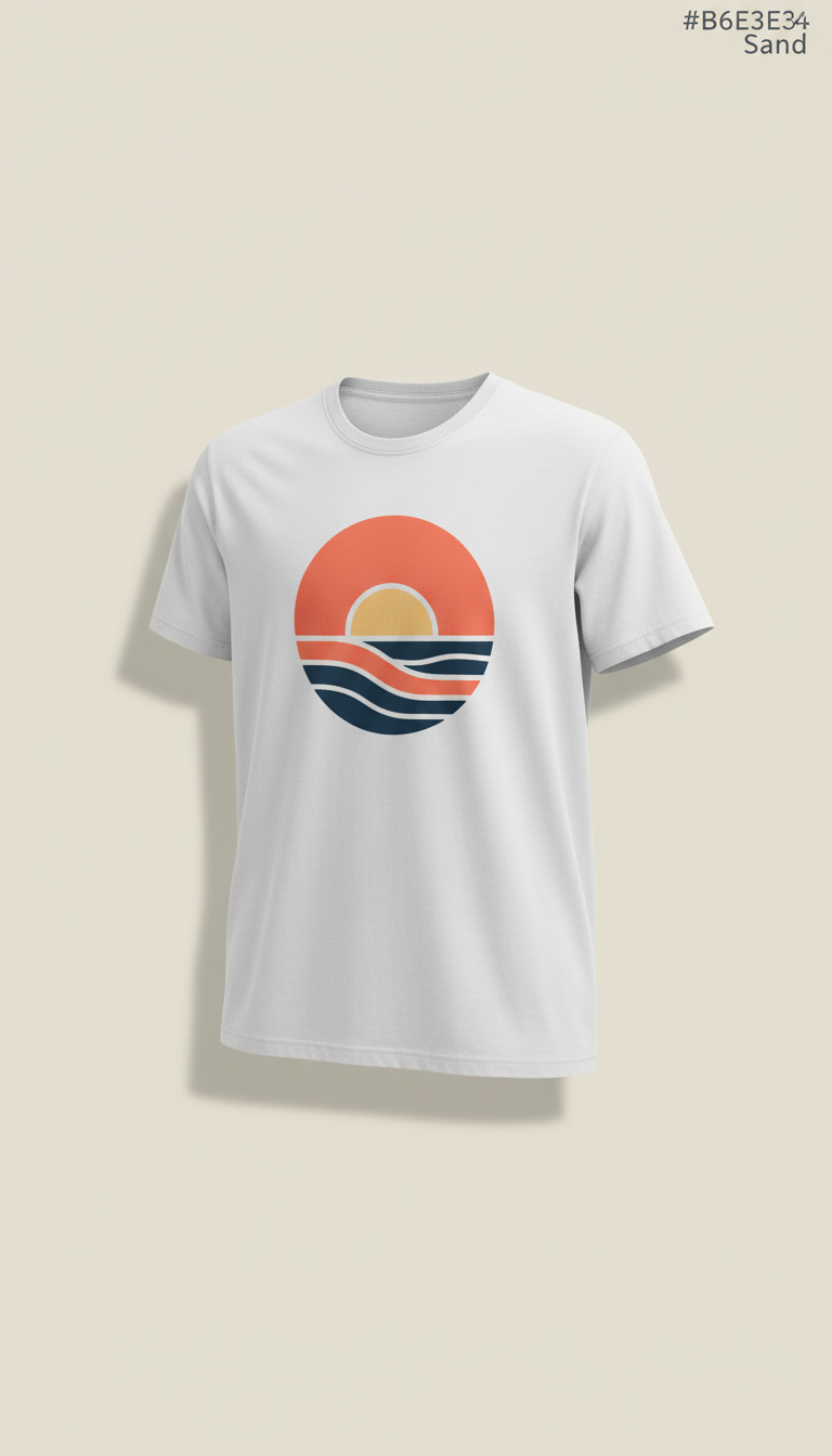 Graphic Cotton Tee—Wave Print